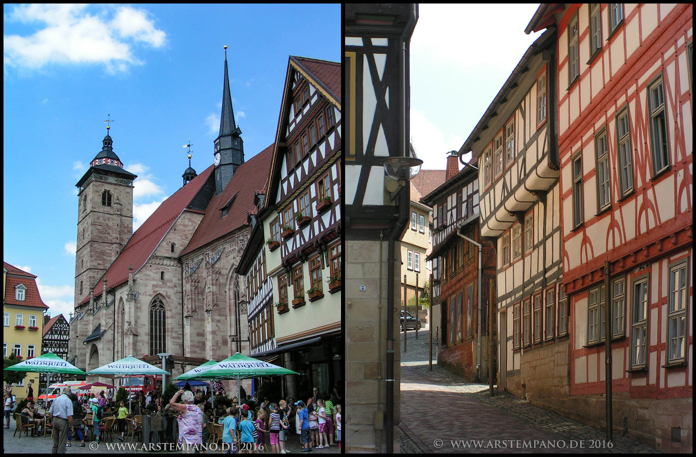 Schmalkalden, Stadtkirche und Gasse