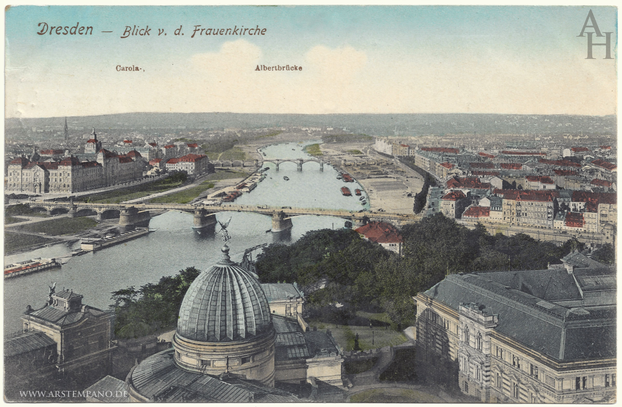 Dresden, Carolabrücke u. Albertbrücke 