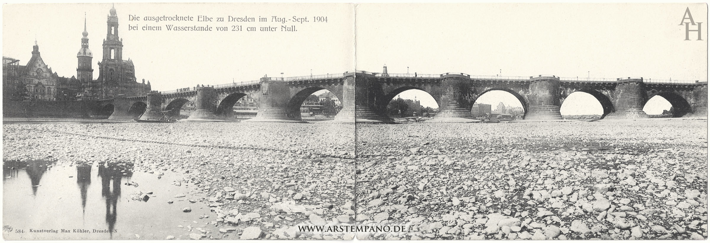 Dresden, Augustusbrücke von Osten