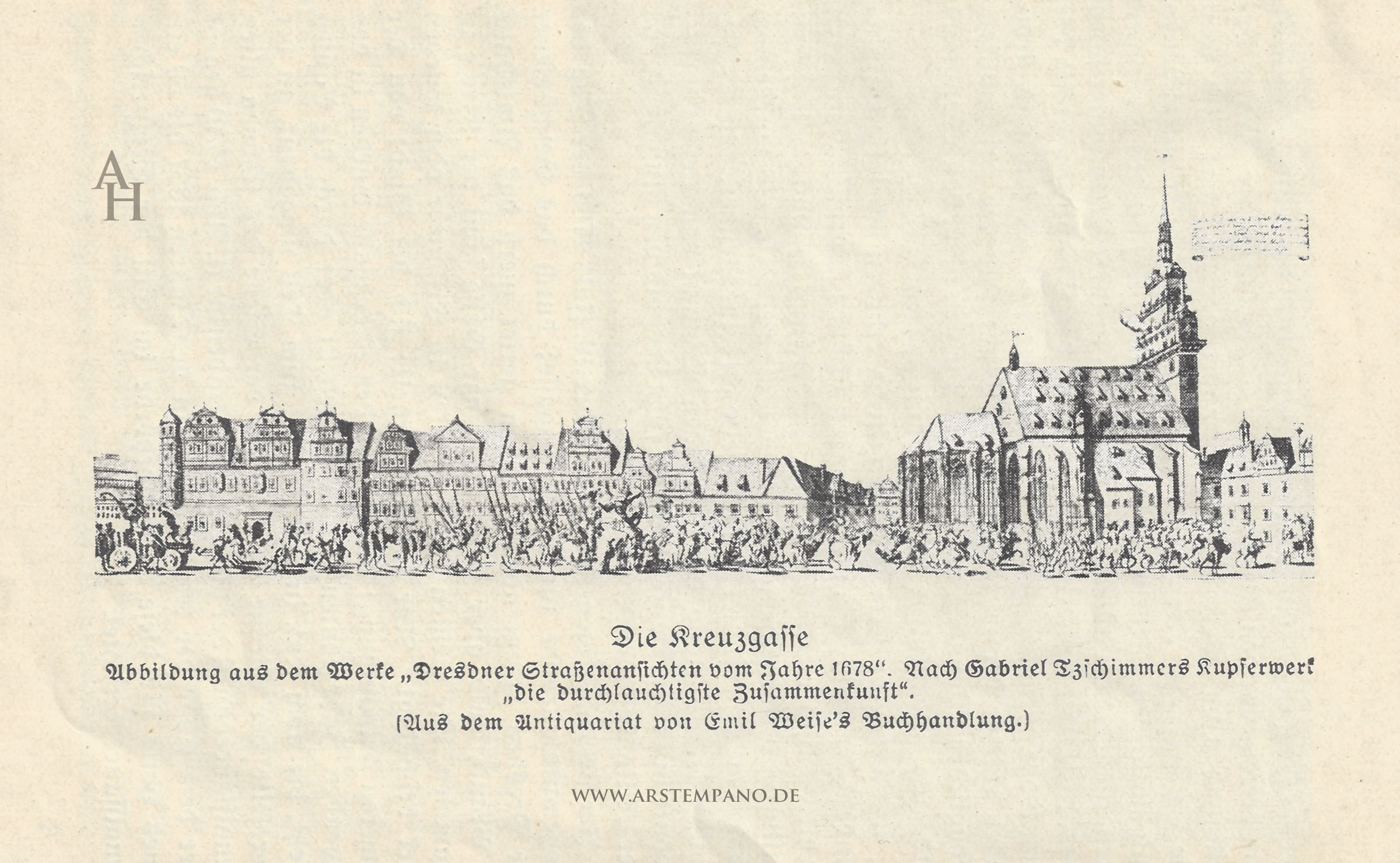 Dresden, Kreuzkirche um 1680 / G.Tzschimmer