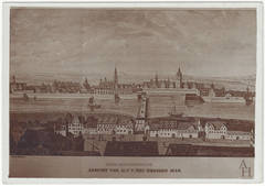 Blick auf die Stadt Dresden von Norden im Jahre 1648