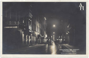 Schlossstraße in Dresden bei Nacht