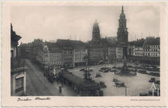 Südostseite Altmarkt um 1930 mit Kreuzkirche und Rathausturm