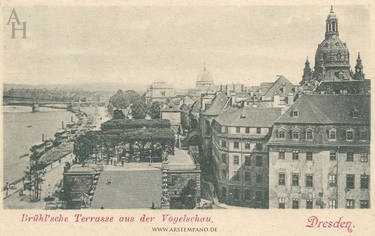 Dresden, Brühlsche Terrasse von der Hofkirche